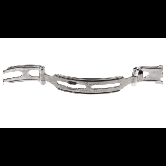 CARTIER white panthere 3 row 18 k gold/SS watch. - Picture 7 of 8